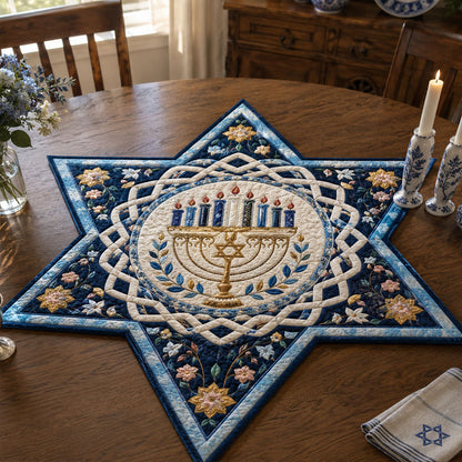 Hanukkah Heritage Custom Shape Quilted Table Topper SN0PT786