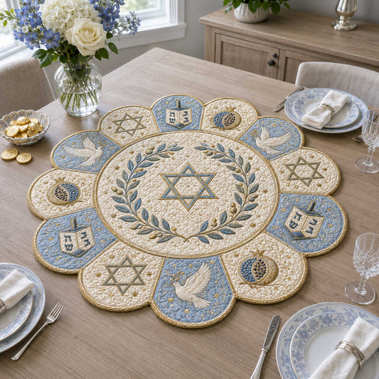 Hanukkah Heritage Custom Shape Quilted Table Topper SN0TD284