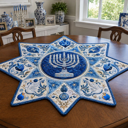 Hanukkah Memories Custom Shape Quilted Table Topper SN0PT789