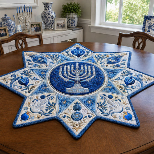 Hanukkah Memories Custom Shape Quilted Table Topper SN0PT789
