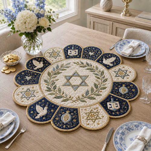 Hanukkah Miracle Custom Shape Quilted Table Topper SN0TD282