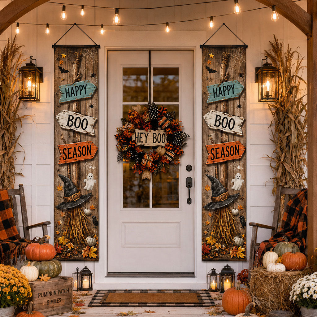 Happy Boo Season Welcome Door Banner SN0PT307