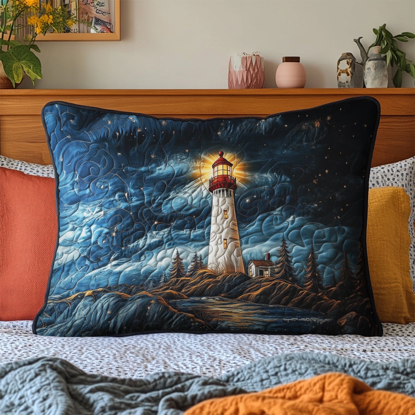Harbor Light Quilted Bedding Pillow Case NCU0DK5291