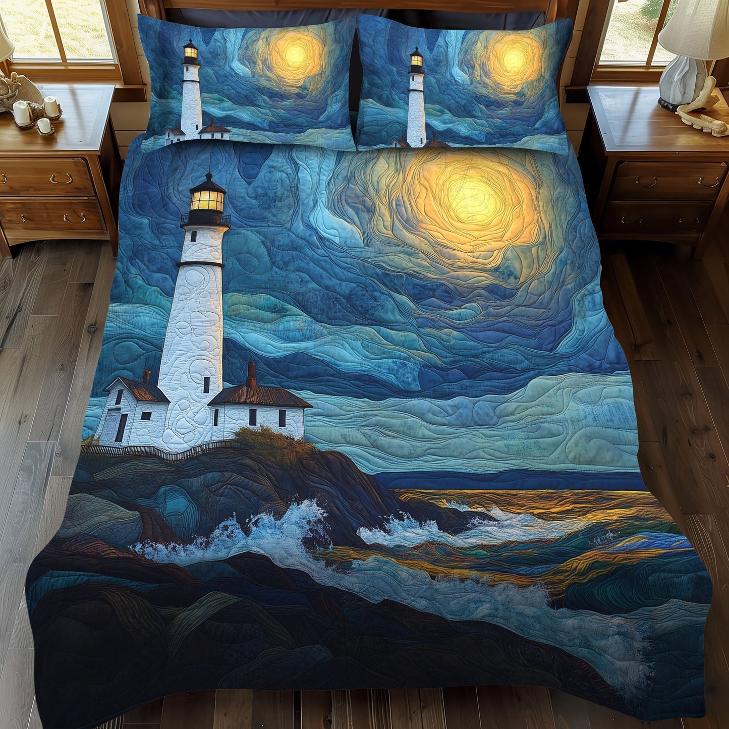Harbor of Hope 3-Piece Quilted Bedding Set NCU0DK930