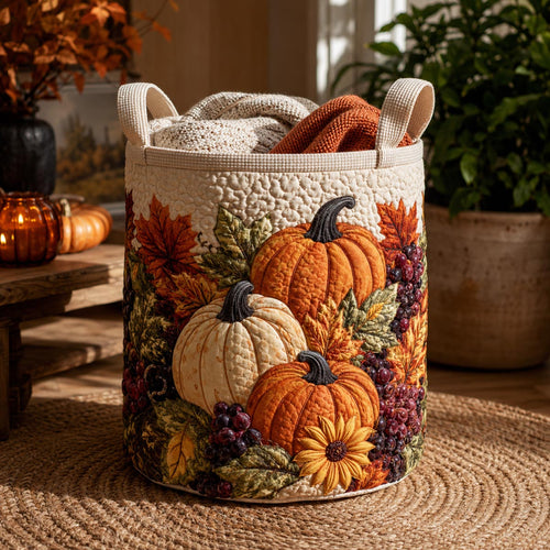 Harvest Abundance Quilted Laundry Basket SN0DV123
