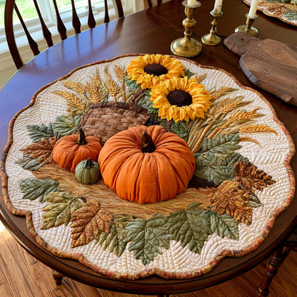 Harvest Basket Custom Shape Quilted Table Topper NCU0LV203