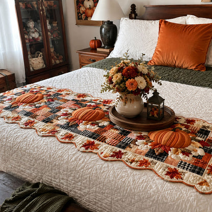 Harvest Bloom Custom Shape Quilted Bed Runner SN0PT518