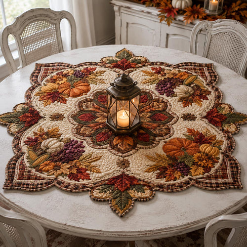 Harvest Bloom Custom Shape Quilted Table Topper SN0DV259