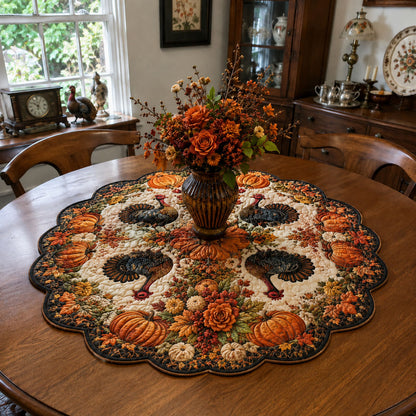 Harvest Bounty Custom Shape Quilted Table Topper SN0PT494