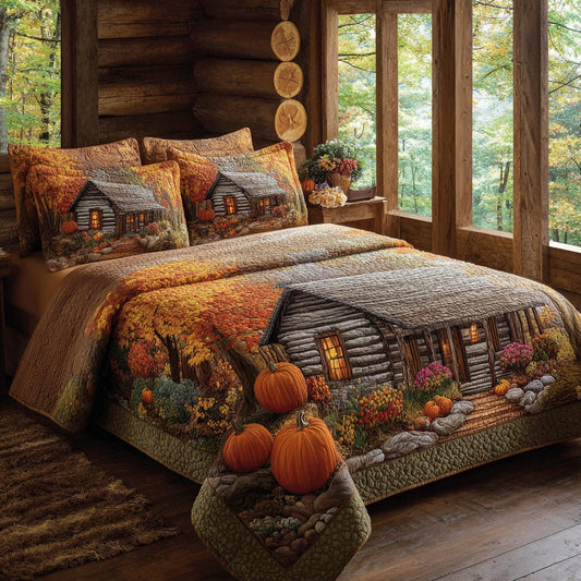 Harvest Cabin 3-Piece Quilted Bedding Set NCU0LV133