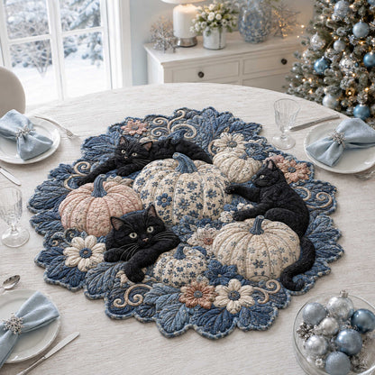 Harvest Cat Custom Shape Quilted Table Topper SN0TD234