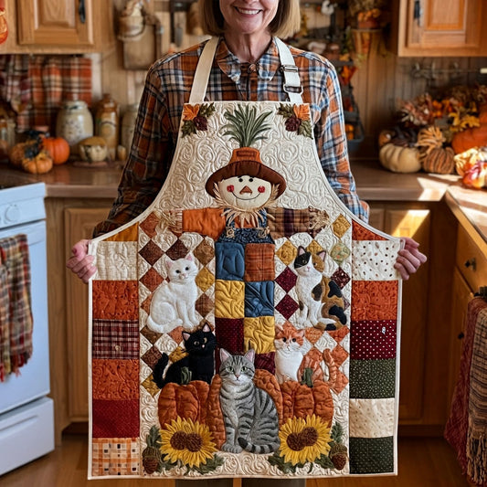 Harvest Cat Gathering Quilted Apron SN0PT286