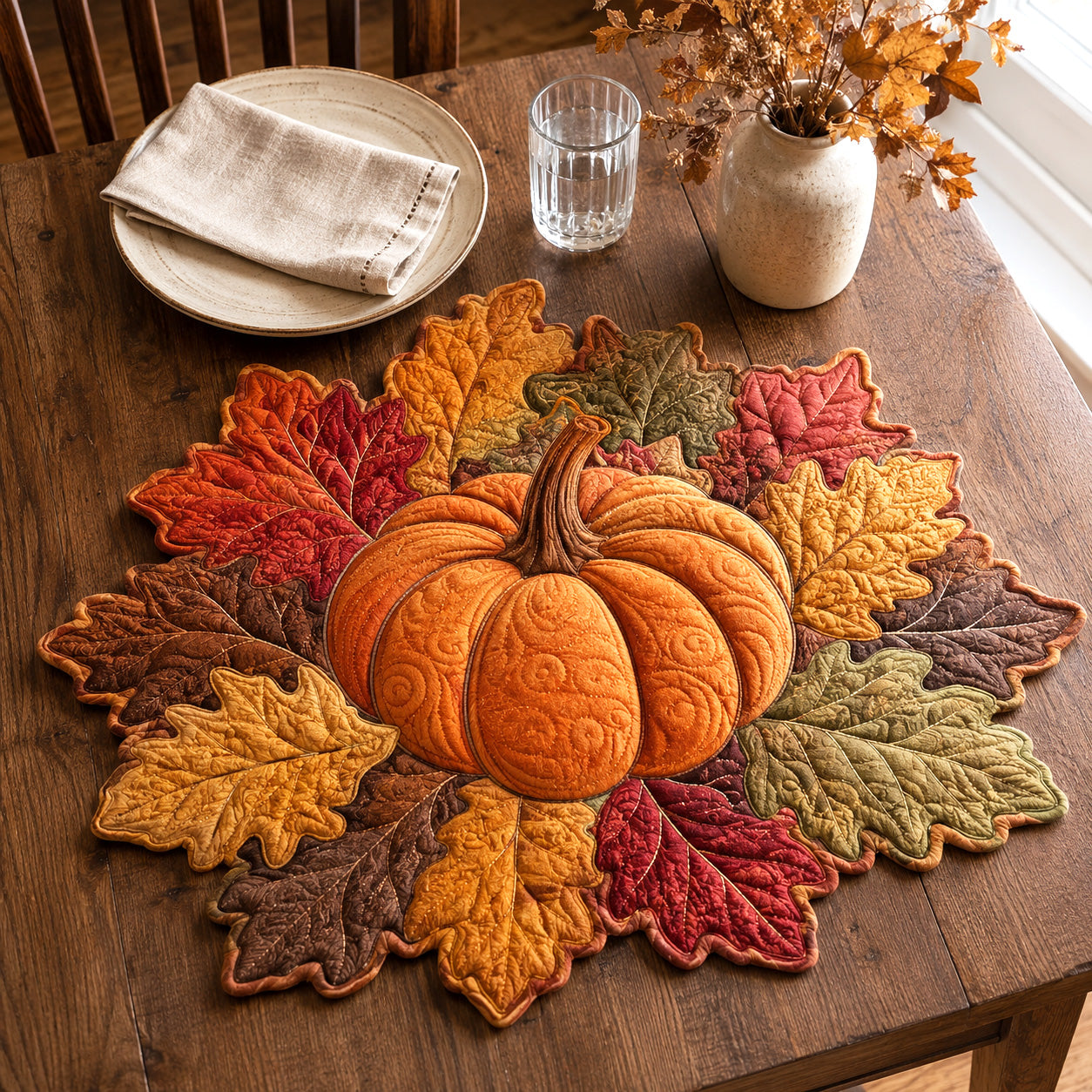 Harvest Gathering Custom Shape Quilted Placemat SN0TV027