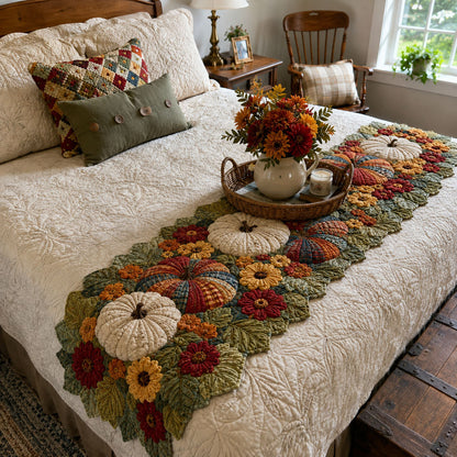 Harvest Harmony Custom Shape Quilted Bed Runner SN0PT521
