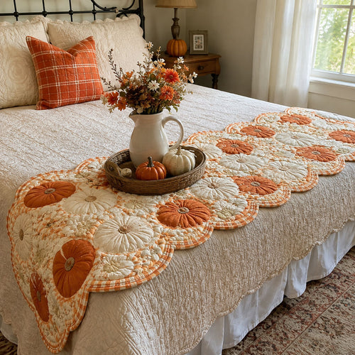 Harvest Haven Custom Shape Quilted Bed Runner SN0PT522
