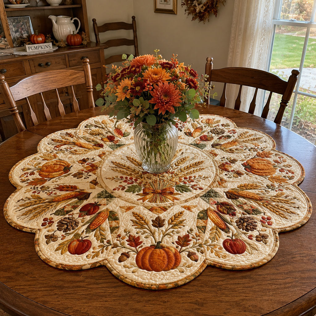 Harvest Heirloom Custom Shape Quilted Table Topper SN0PT468