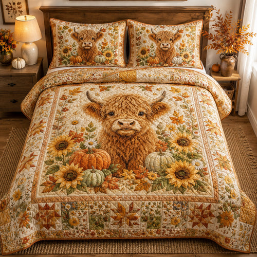 Harvest Highland Calf Quilted Bedding Set SN0HH0016
