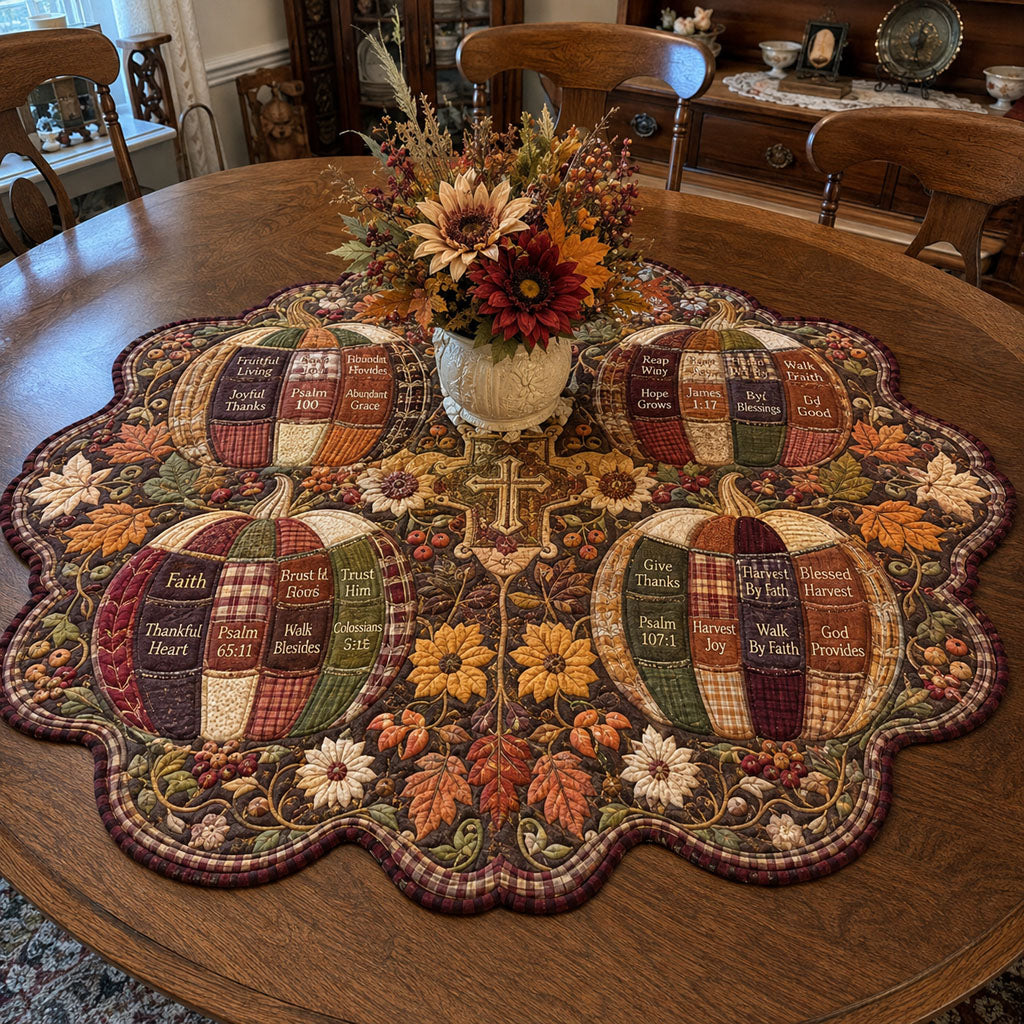 Harvest Hope Custom Shape Quilted Table Topper SN0PT495