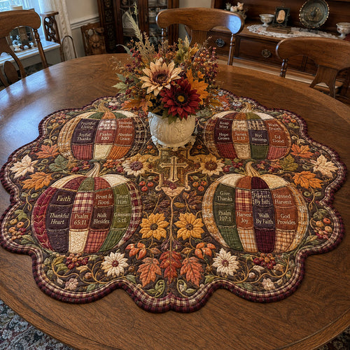 Harvest Hope Custom Shape Quilted Table Topper SN0PT495