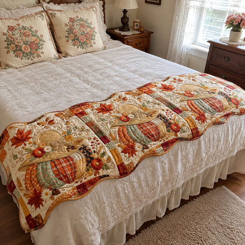 Harvest Memories Custom Shape Quilted Bed Runner SN0PT523
