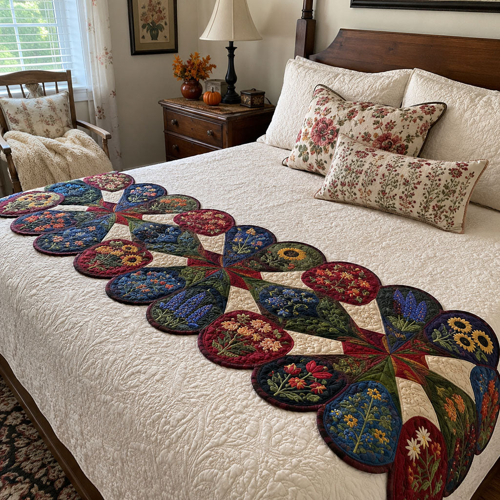 Harvest Mosaic Custom Shape Quilted Bed Runner SN0PT524