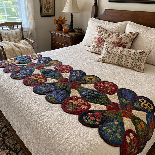 Harvest Mosaic Custom Shape Quilted Bed Runner SN0PT524