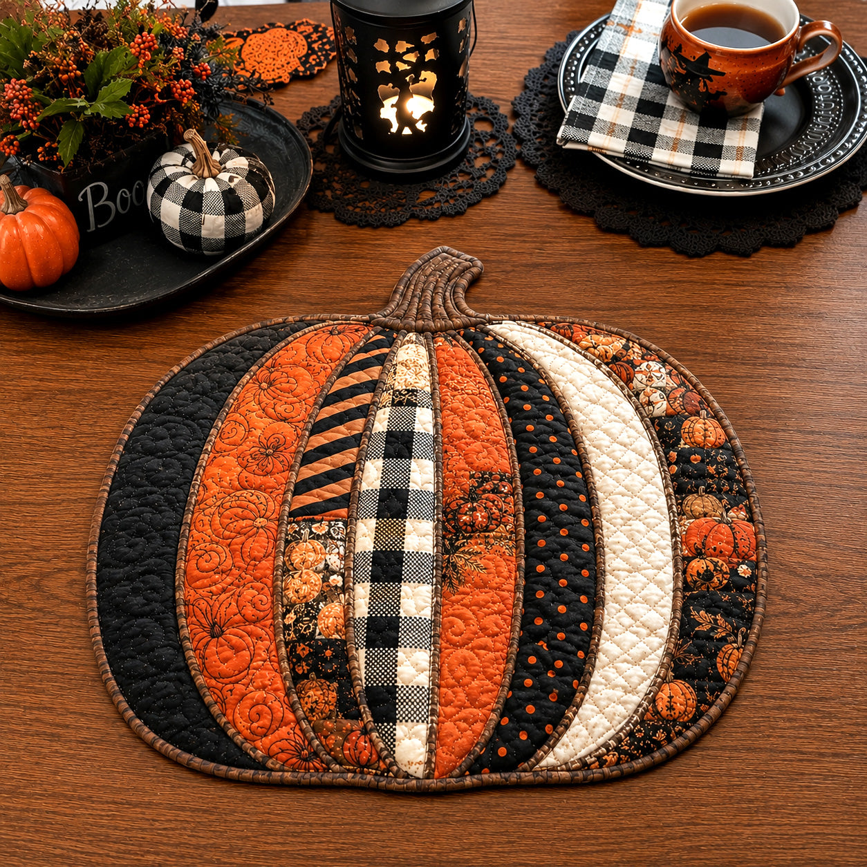 Harvest Plaid Custom Shape Quilted Placemat SN0TV039