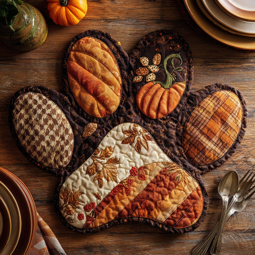 Harvest Pumpkin Custom Shape Quilted Placemat NCU0LV086