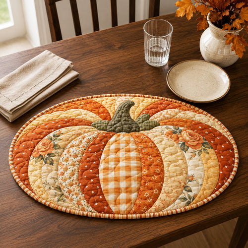 Harvest Pumpkin Custom Shape Quilted Placemat SN0TV018