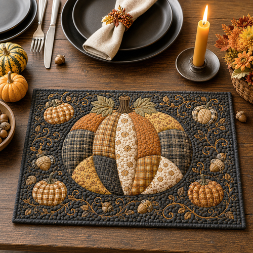 Harvest Pumpkin Quilted Placemat SN0TD068