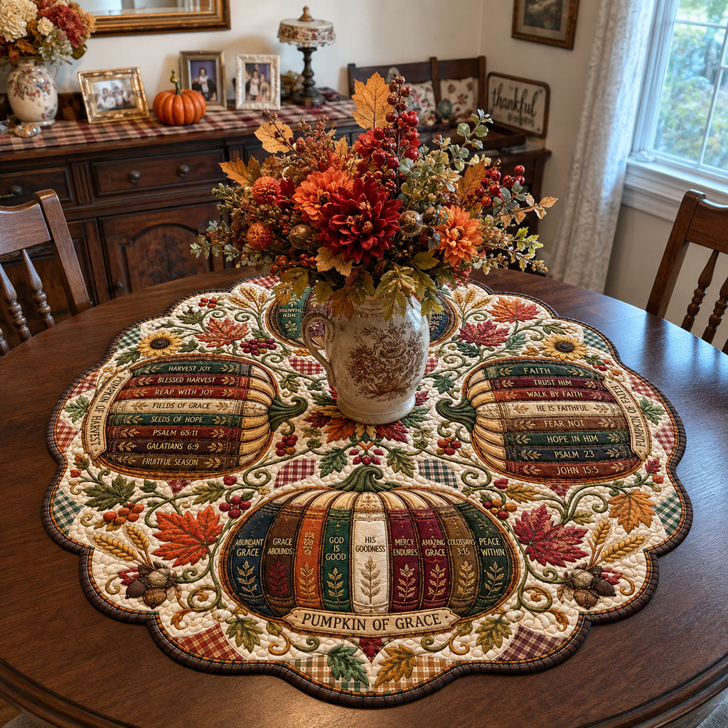 Harvest Scriptures Custom Shape Quilted Table Topper SN0PT496