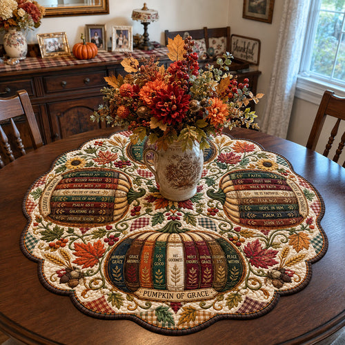 Harvest Scriptures Custom Shape Quilted Table Topper SN0PT496