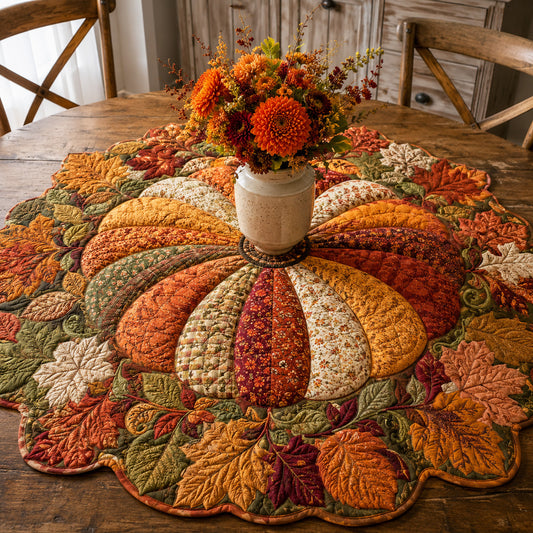 Harvest Splendor Custom Shape Quilted Table Topper SN0TV063