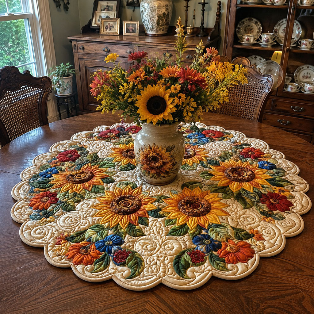 Harvest Sunlight Custom Shape Quilted Table Topper SN0PT472