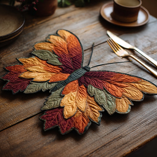 Golden Butterfly Migration Custom Shape Quilted Placemat NCU0LV019