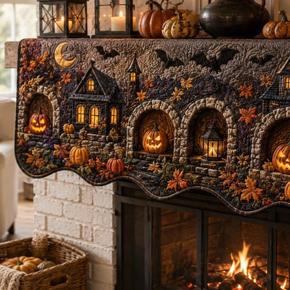 Haunted Harvest Manor Quilted Mantel Scarf SN0DV280