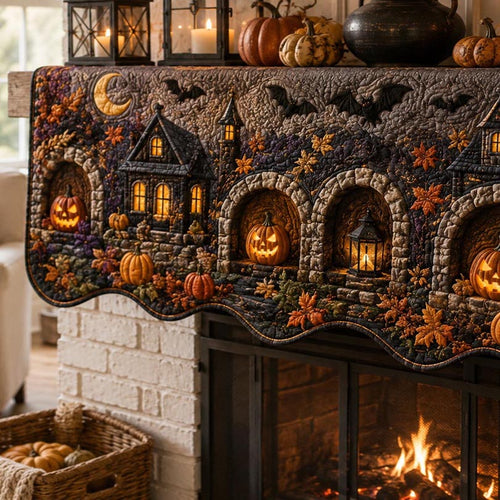Haunted Harvest Manor Quilted Mantel Scarf SN0DV280