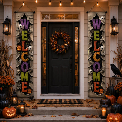Haunted Hideaway Welcome Door Banner SN0PT260