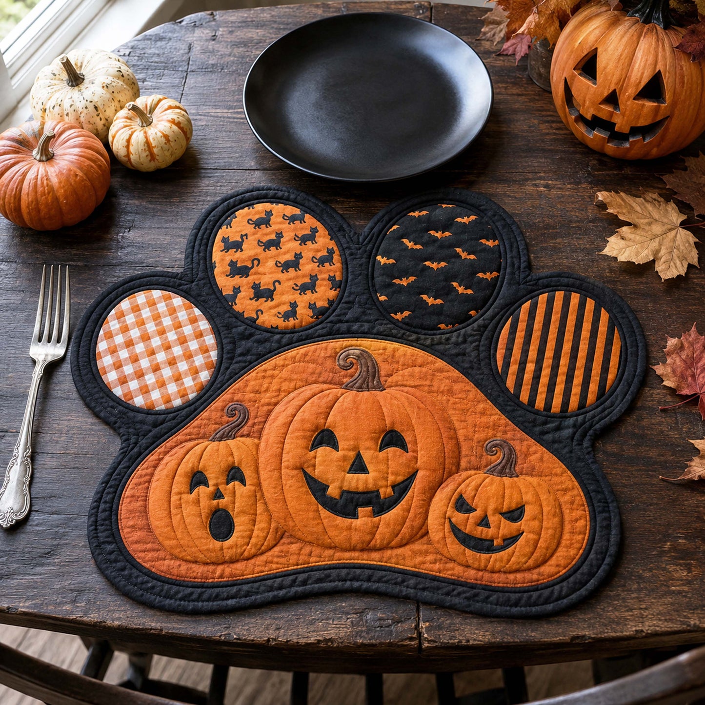 Haunted Paws Custom Shape Quilted Placemat SN0TD057