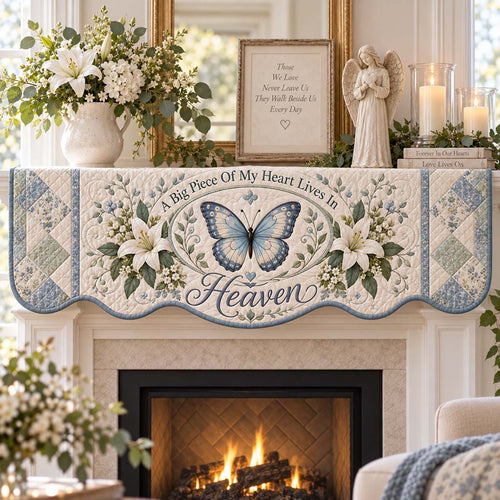 Haven Butterfly Quilted Mantel Scarf SN0HH0598