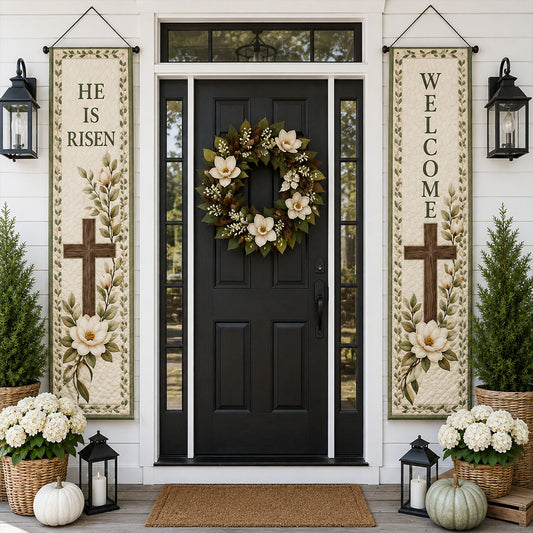 He Is Risen Forever Welcome Door Banner SN0PT404
