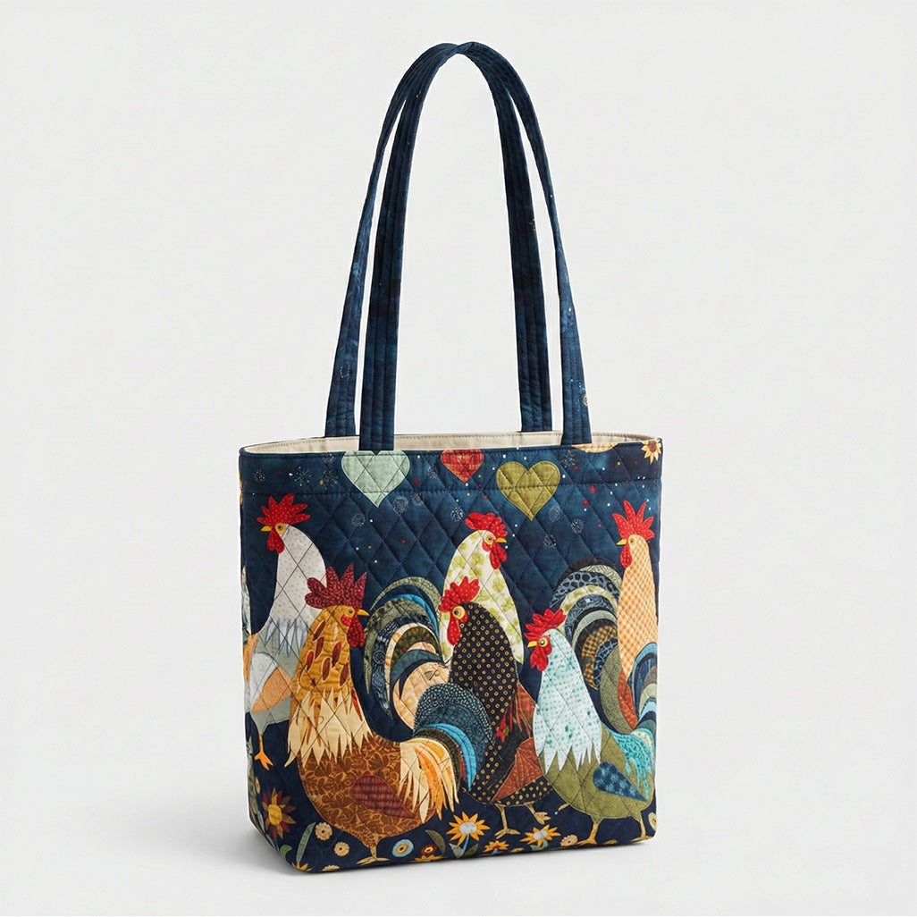 Heart of the Coop Quilted Zipper Tote Bag SN0PT023