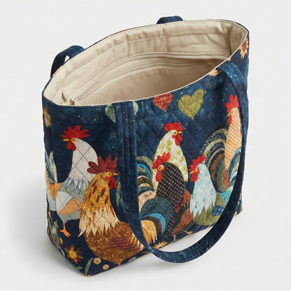 Heart of the Coop Quilted Zipper Tote Bag SN0PT023