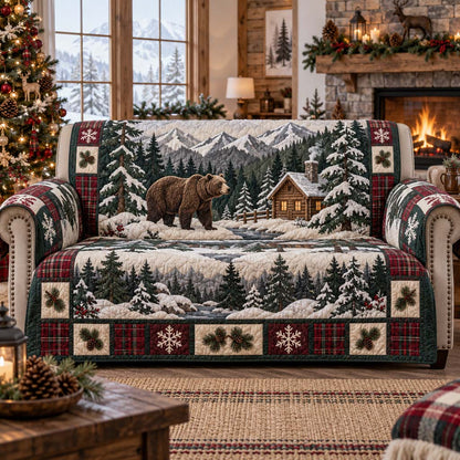 Hearth Bear Quilted Sofa Cover SN0HH0882