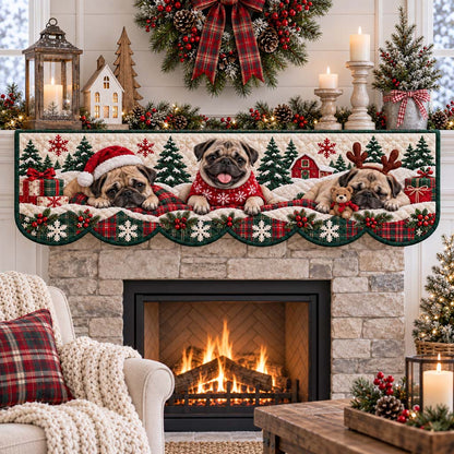 Hearth Pug Quilted Mantel Scarf SN0HH0674