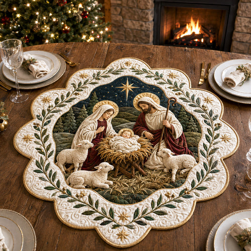 Heavenly Blessing Custom Shape Quilted Table Topper SN0TV134