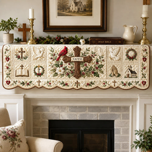 Heavenly Grace Quilted Mantel Scarf SN0TV234