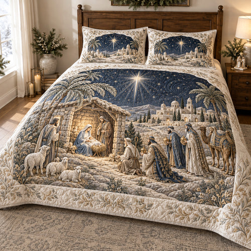 Heavenly Manger 3-Piece Quilted Bedding Set SN0TV800