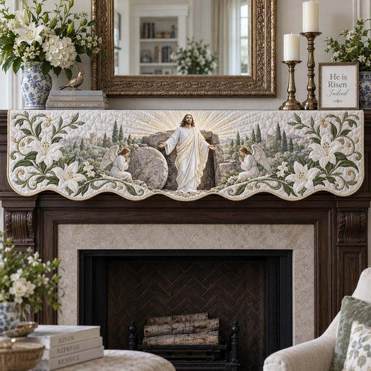 Heavenly Resurrection Quilted Mantel Scarf SN0HH0832