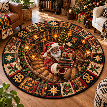 Heritage Christmas with Santa Quilted Round Mat SN0PT1167